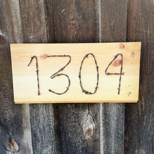 Barbed Wire House Numbers