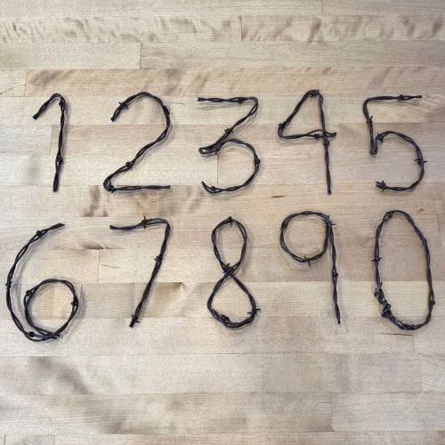 Barbed Wire House Numbers