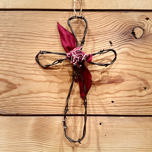 Rustic Barbed Wire Cross